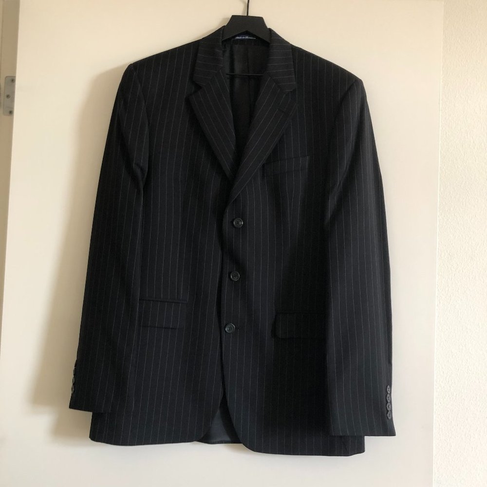 Ralph Lauren Black Wool Pinstripe 2-Piece Suit